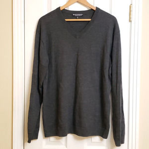 Hart Shaffner Marx Mens Long Sleeve Extra Fine Merino Wool V Neck Sweater Sz XL